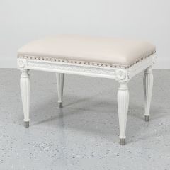 Cottage Classics Leather Upholstered Ottoman Stool