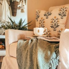 Cottage Country Marigold Pattern Accent Pillow