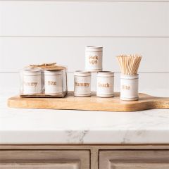 Cottage Farmhouse Toothpick Holder Set of 4