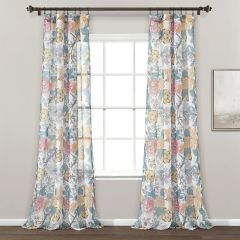 Cottage Florals Sheer Window Panel Set of 2