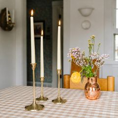 Cottage Hearth Brass Taper Holders Set of 3