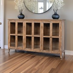Cottage Wood 6 Door Display Cabinet 