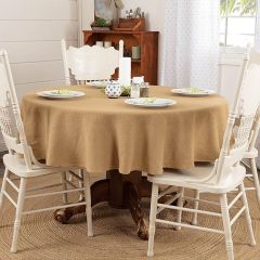 Cotton Burlap Round Table Cloth