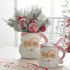 Cotton Candy Ceramic Santa Mug