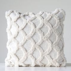 Cotton Chenille Throw Pillow White