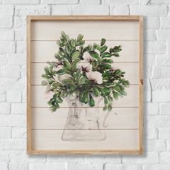 Cotton In Vase Farmhouse Wall Decor