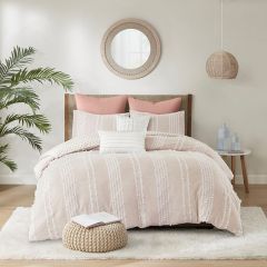 Cotton Jacquard Stripe Comforter and Sham Set