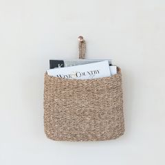 Cotton Lined Hanging Seagrass Basket