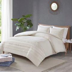 Cotton Seersucker 3 Piece Comforter Set