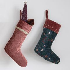 Cotton Velvet Holiday Stocking