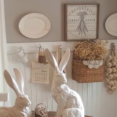 Cottontails Carrot Patch Whitewash Wall Art
