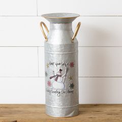 Country Christmas Milk Can Vase Set of 2