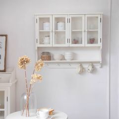 Country Cottage 4 Door Wall Cabinet with Hooks