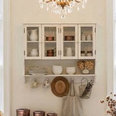 Country Cottage 4 Door Wall Cabinet with Hooks