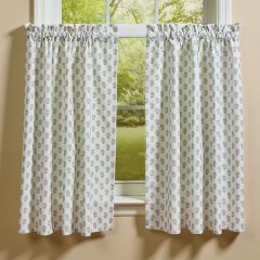 Country Cottage Floral Print Tier Curtains Set of 2