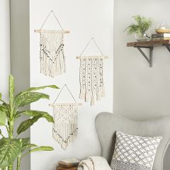 Country Cottage Hanging Macrame Wall Decor Set of 3