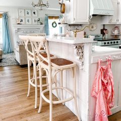 Country Cottage Rattan Seat Bar Stool
