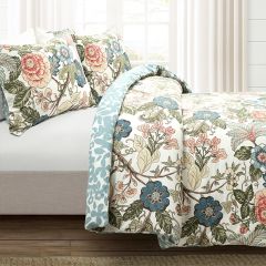 Country Cottage Reversible Floral Duvet 3 Piece Set