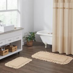 Country Cottage Ruffled Burlap Bath Mat