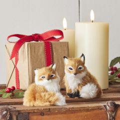 Country Fox Ornament Set of 2