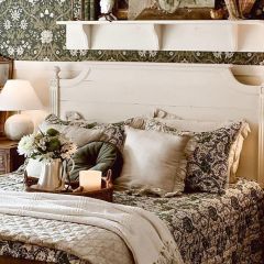 Country Green Floral Quilt Set