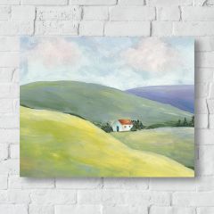 Country Home In The Hills Landscape Canvas Art