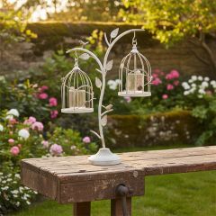 Countryside Chateau Hanging Birdcage Votive Holder