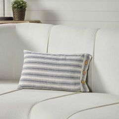 Countryside Cottage Denim Blue Stripe Pillow Cover 21x12 Set of 2