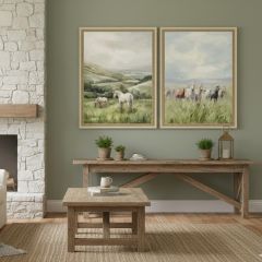Countryside Horses Canvas Print Set of 2
