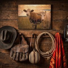 Cow In The Field Vintage Reproduction Canvas Wall Art