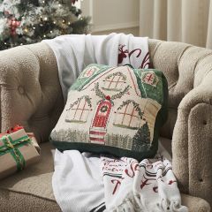 Cozy Christmas Cottage Accent Pillow