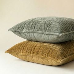 Cozy Classics Grid Velvet Standard Green Sham Set of 2