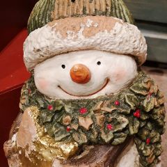 Cozy Clay Snowman Luminary