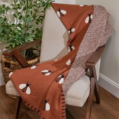 Cozy Cotton Bee Pattern Throw Blanket