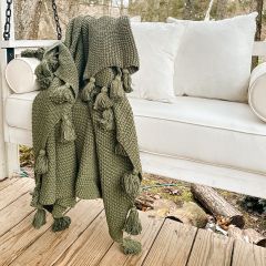 Cozy Cotton Throw Blanket With Tassels