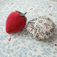 Cozy Cotton Velvet Strawberry Accent Pillow
