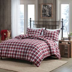 Cozy Plaid Flannel Duvet and Shams Set