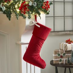 Cozy Quilted Red Velvet Christmas Stocking Set of 2