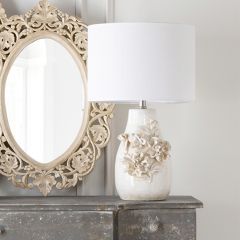 Crackle Glazed Floral Table Lamp