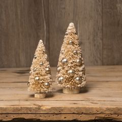 Cream Color Flocked Bottlebrush Tree