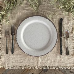 Cream Crackle Dinner Plate