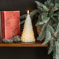 Cream Fir Tree Flameless Candle