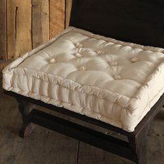 Creamy Classics Tufted Canvas Chair Cushion