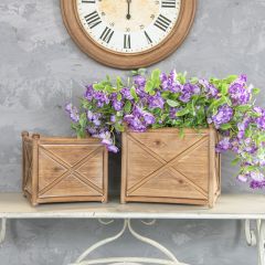 Criss Cross Box Crate Planter Set of 2