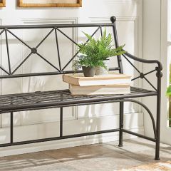 Criss Cross Square Metal Garden Bench