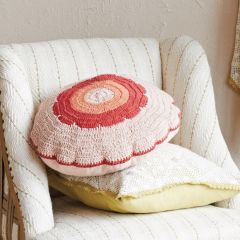Crocheted Flower Accent Pillow