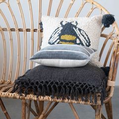 Crocheted Fringe Square Throw Pillow