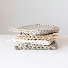 Crocheted Square Cotton Pot Holder Set of 4