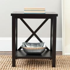 Cross Back Farmhouse End Table