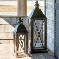 Crosshatch Lanterns Set of 2